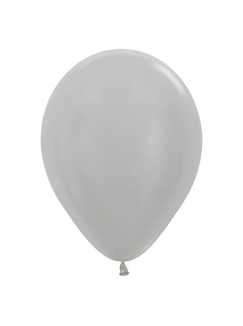 Balony Pearl Silver 23cm 50szt