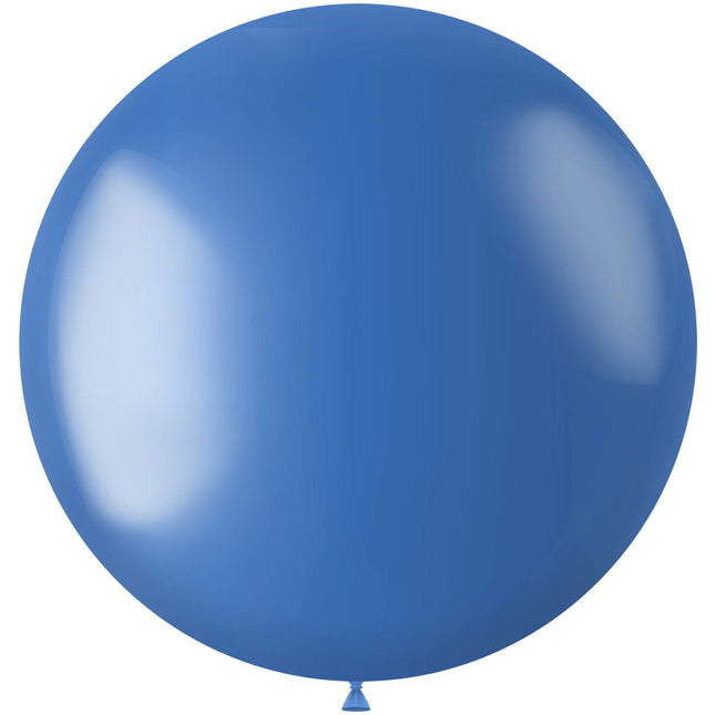 Balon niebieski metaliczny błękit królewski 80 cm