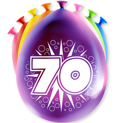 Balony 70 lat hurra 30cm 8szt