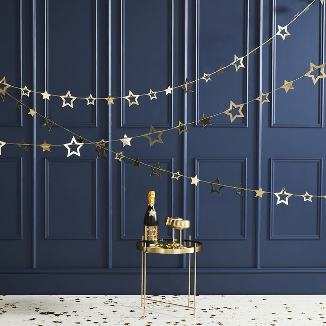 Golden Garland Stars 5m