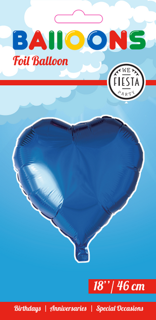 Balon helowy Serce niebieski 46 cm pusty