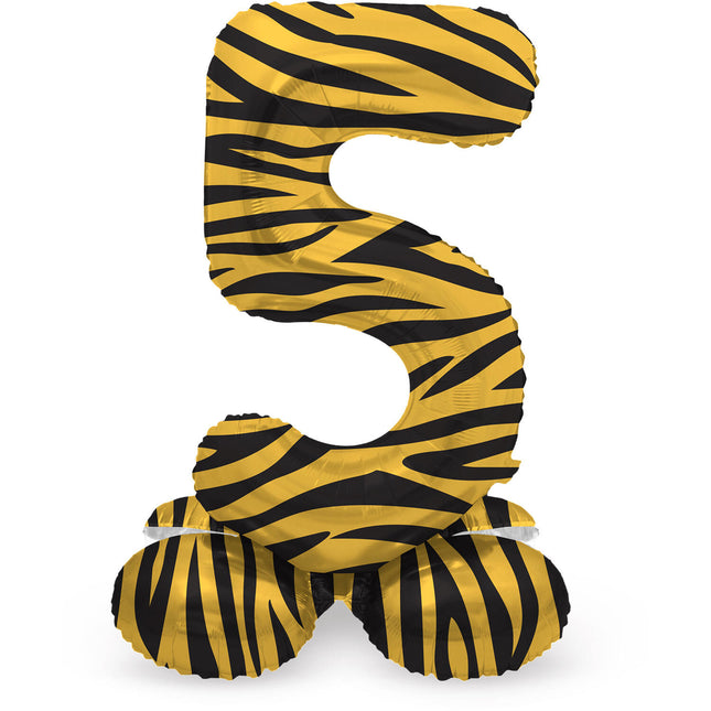 Balon cyfra 5 lat Tygrys ze standardowym pustym 41 cm