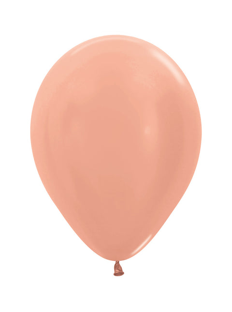 Balony Metallic Rose Gold 25cm 100szt