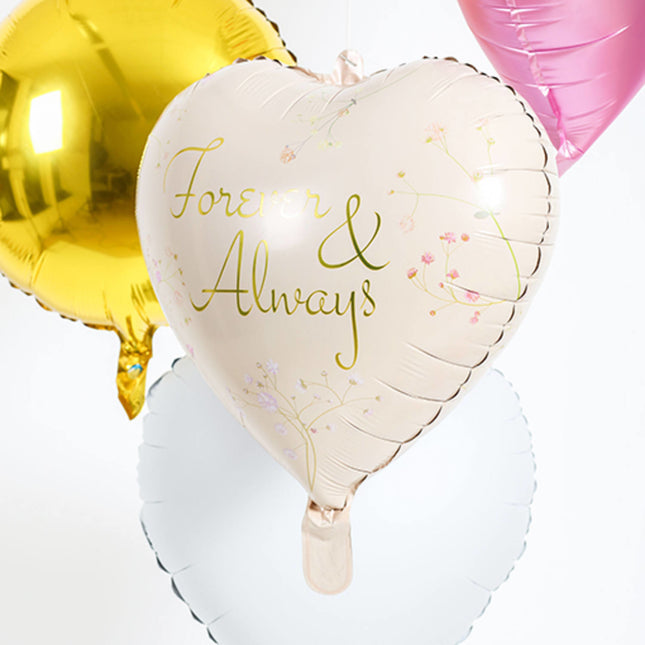 Balon helowy serce na zawsze i zawsze pusty 45cm