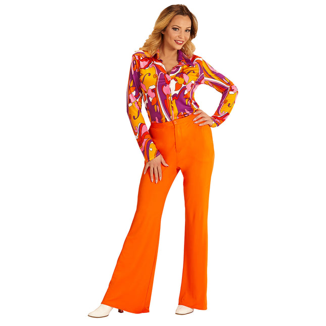 Spodnie Disco 70S pomarańczowe damskie