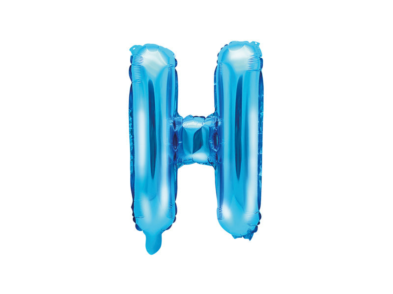 Balon foliowy litera H niebieski pusty 35cm