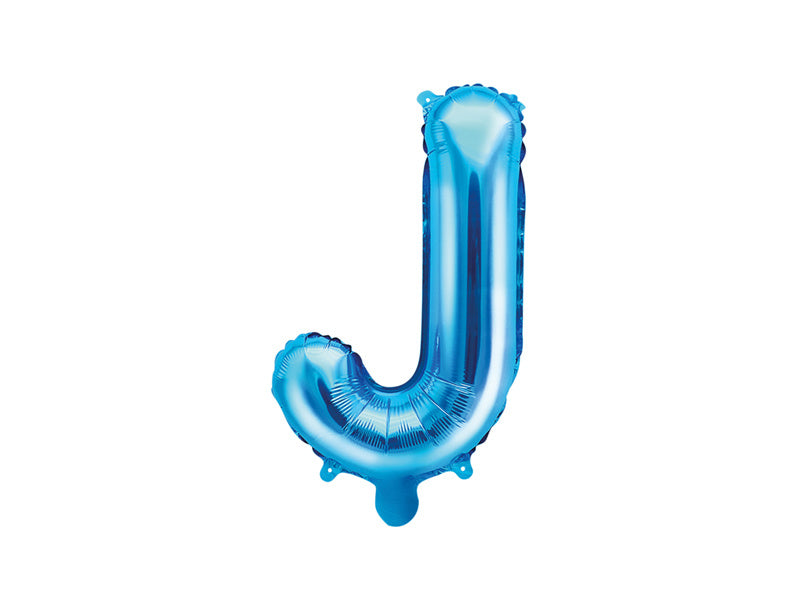 Balon foliowy litera J niebieski pusty 35cm