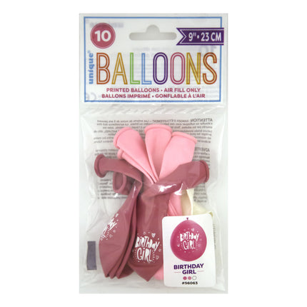 Balony Urodzinowe Dziewczynka 28cm 10szt