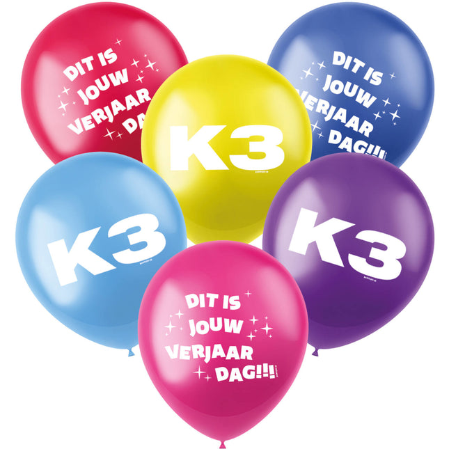 Balony K3 23cm 6szt