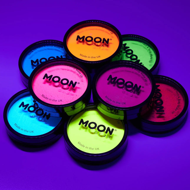 Moon Glow Neon UV Pro Farba do twarzy intensywnie żółta 36g