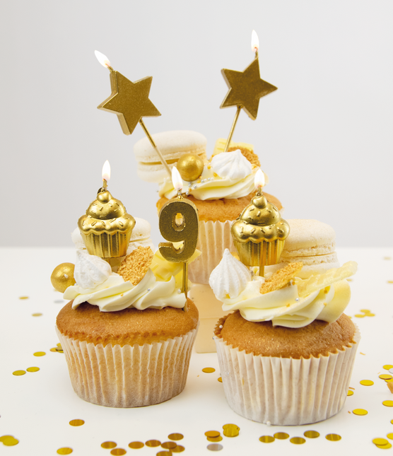 Świeczki 9 Years Cupcake Gold 17,5 cm