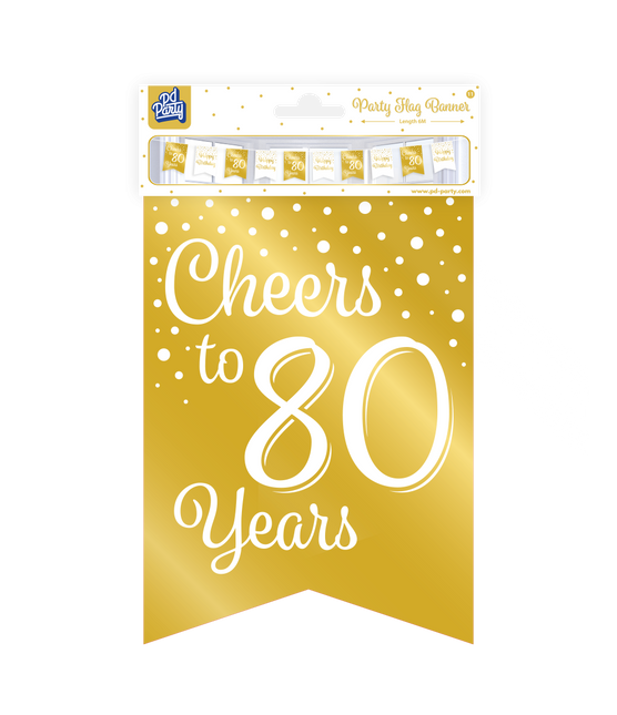 Banner 80 Years Gold White 6m