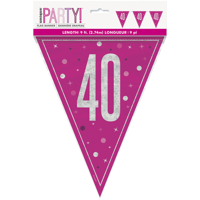 40 Years Garland Pink 2,5 m