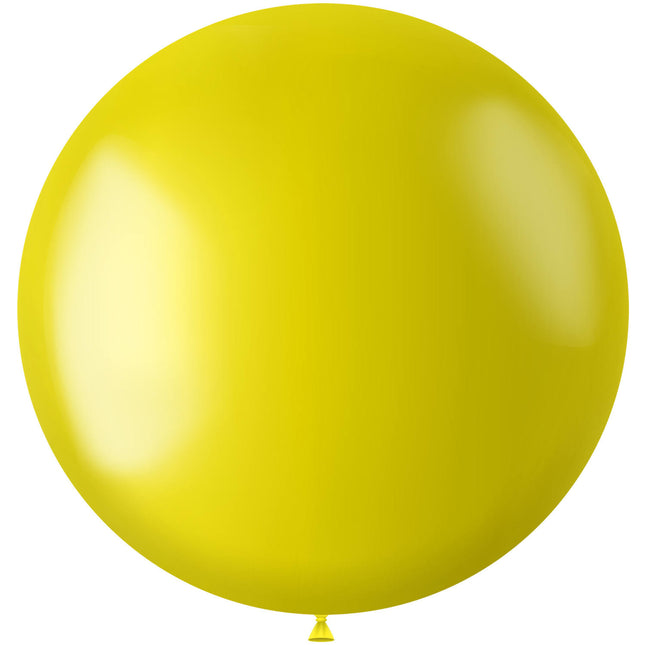 Żółty balon metaliczny Zesty Yellow 80cm