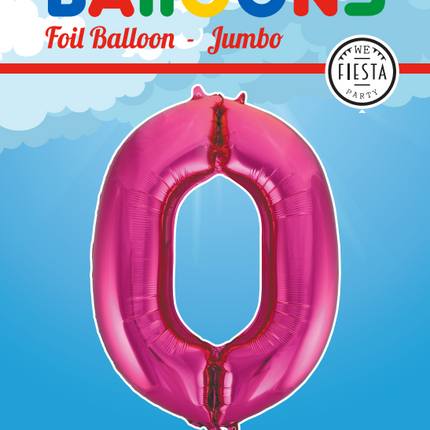 Balon foliowy Figura 0 fuksja XL 86 cm pusty