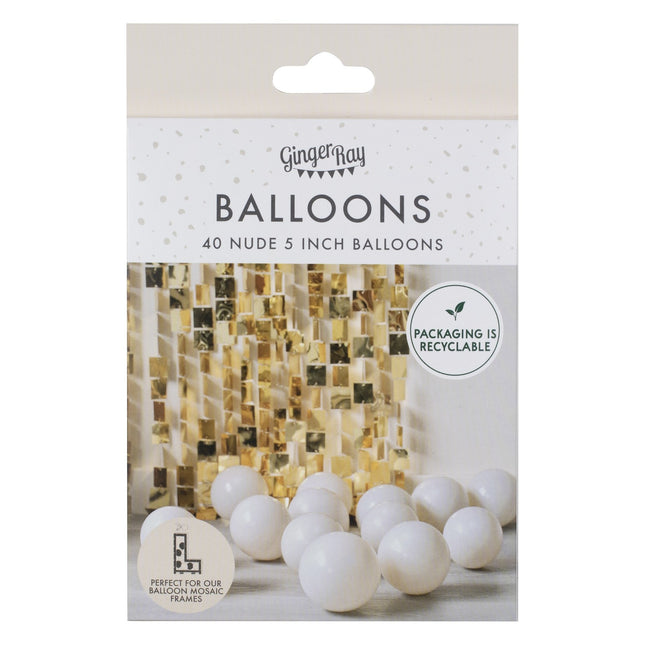 Balony beżowe 13cm 40szt