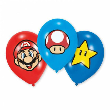 Balony Super Mario Dekoracja 28cm 6szt