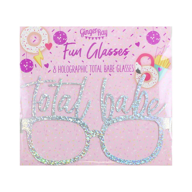 Srebrne okulary Total Babe Glitter 13cm 8szt.