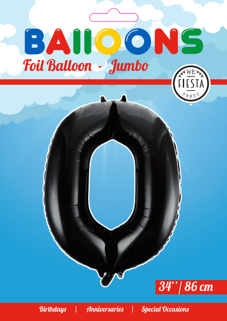 Balon foliowy Figura 0 Czarny XL 86 cm pusty