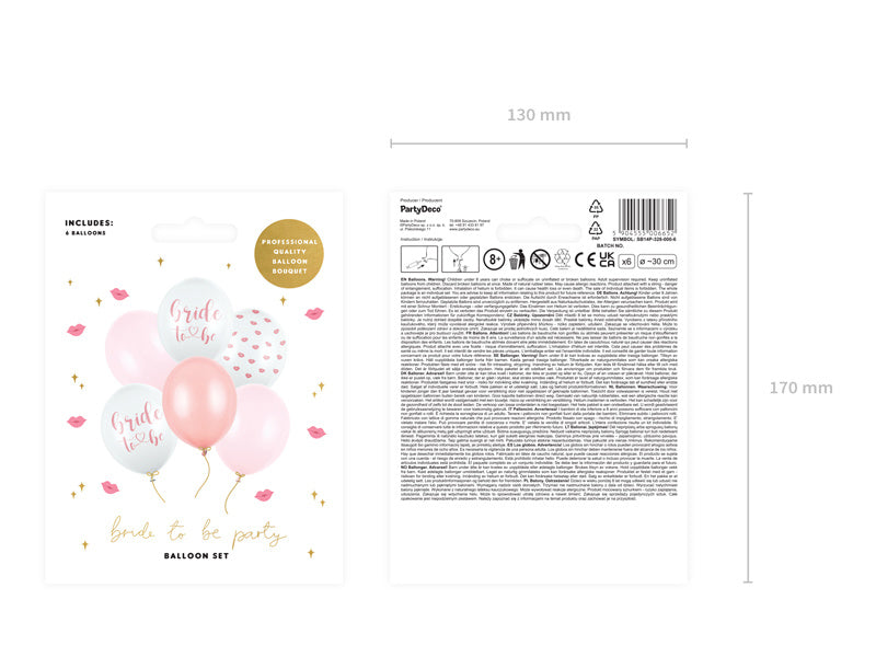 Balony Bride To Be Mix 30cm 6szt