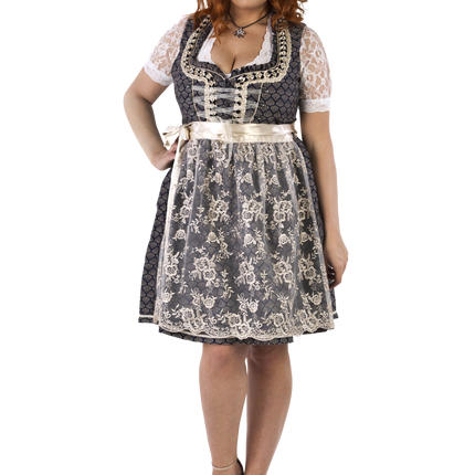 Niebiesko-biała sukienka Dirndl Oktoberfest dla kobiet 2 szt.