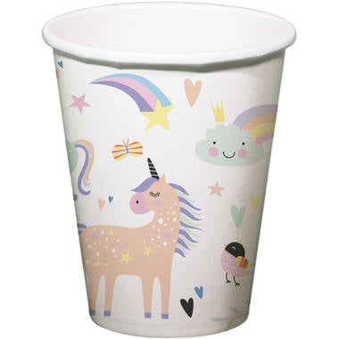 Kubki papierowe Unicorn&Rainbow 250ml 6szt