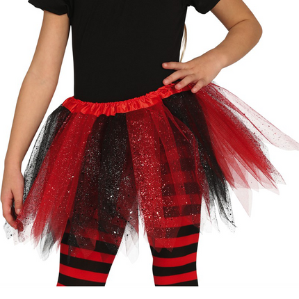 Tutu Glitter Black Red Child 31cm