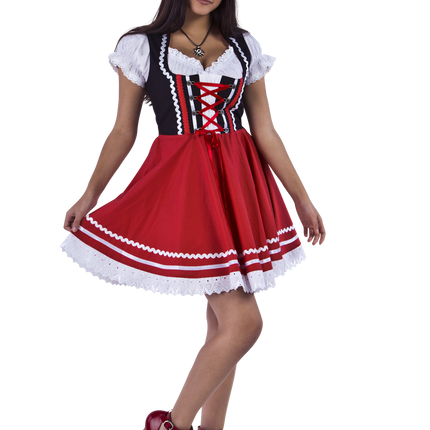 Oktoberfest Dirndl Dress Oktoberfest Red White Ladies 2 Pieces