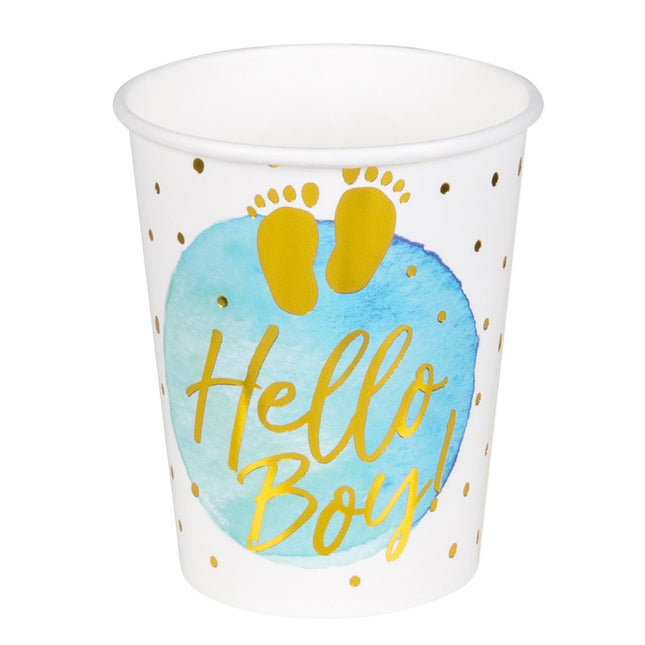 Kubki porodowe Hello Boy papierowe 210ml 10szt