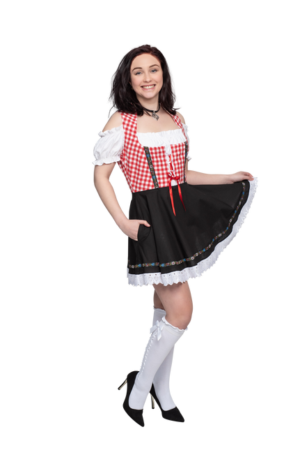 Oktoberfest Dirndl Dress Oktoberfest Red White Black Ladies