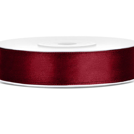 Wstążka satynowa Bordeaux Red 12mm 25m