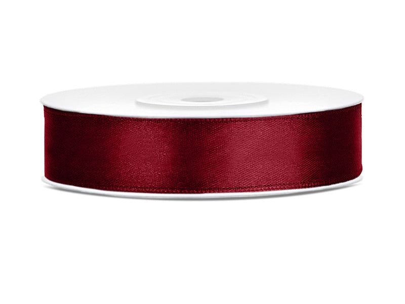 Wstążka satynowa Bordeaux Red 12mm 25m