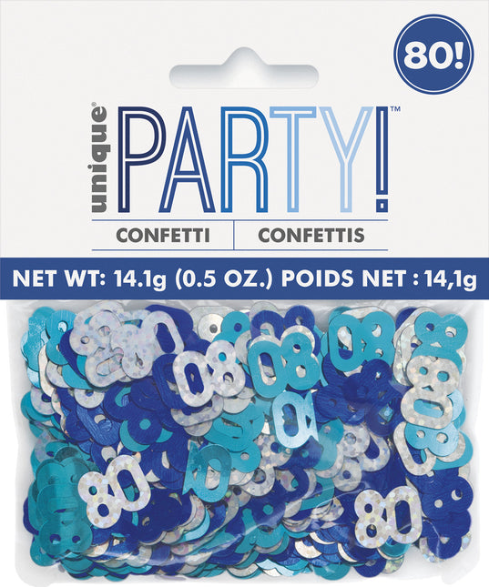 80 Years Confetti Bag Blue 14gr