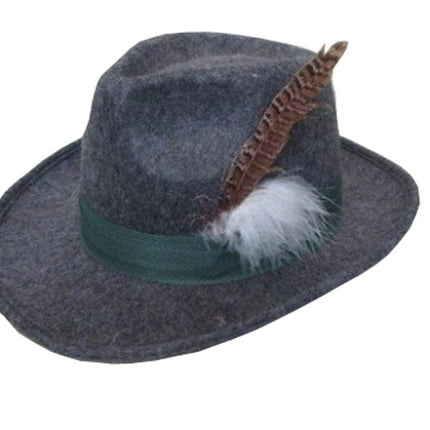 Oktoberfest Tiroler Hat Bavaria Grey