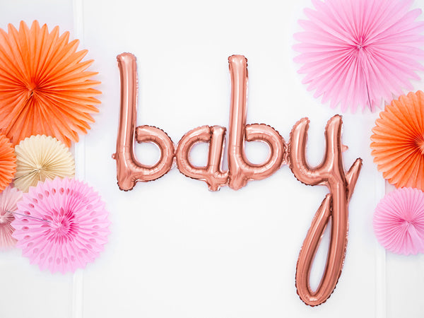 Zestaw balonów z literami Baby Rose Gold Pusty 75,5 cm