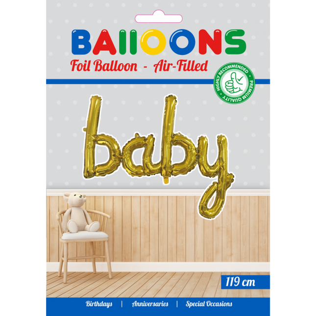 Balon foliowy Baby Gold 42 cm pusty