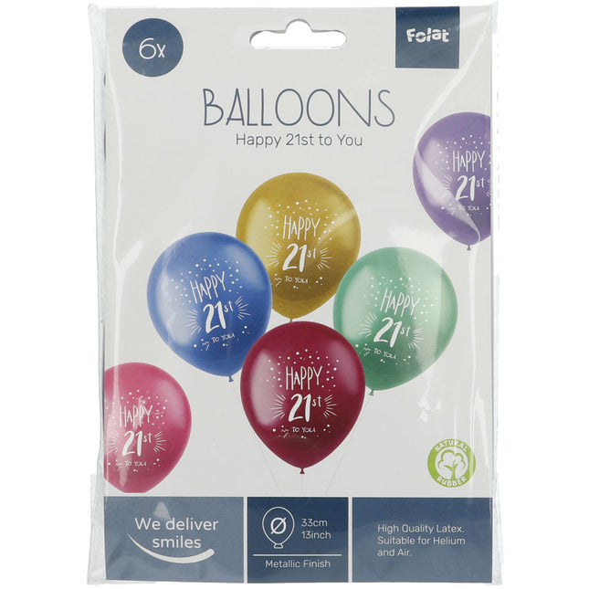 Balony 21 lat Happy 21th 33cm 6szt