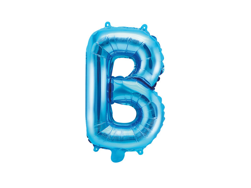 Balon foliowy litera B niebieski pusty 35cm