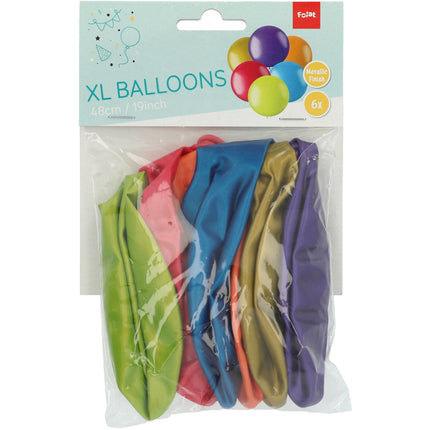 Balony w kolorze metalicznym 48 cm 6 szt.