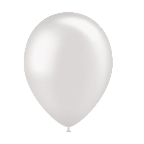 Balony jasnoszare metaliczne 25cm 10szt