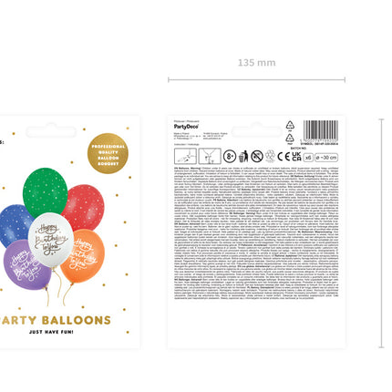 Balony Happy Birthday To You Mix 30cm 6szt