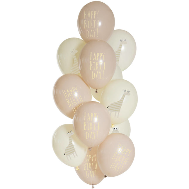 Balony urodzinowe Żyrafa 33cm 12szt