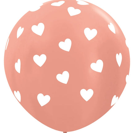 Balony Classic Hearts Rose Gold 91cm 2szt.