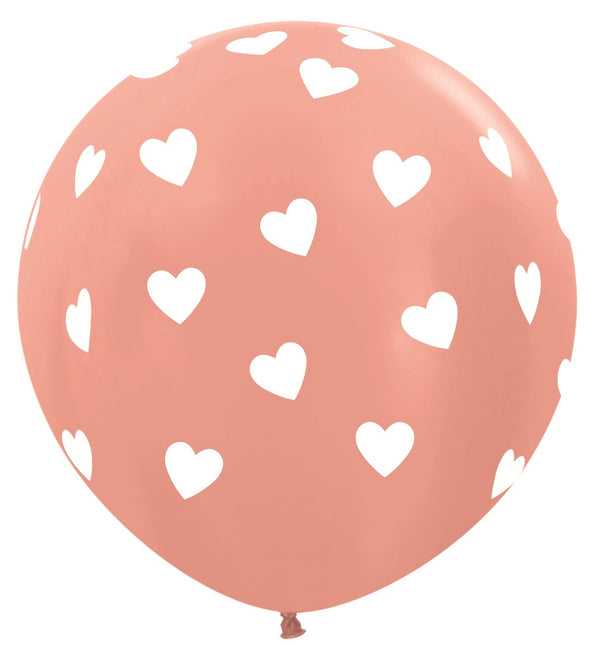 Balony Classic Hearts Rose Gold 91cm 2szt.