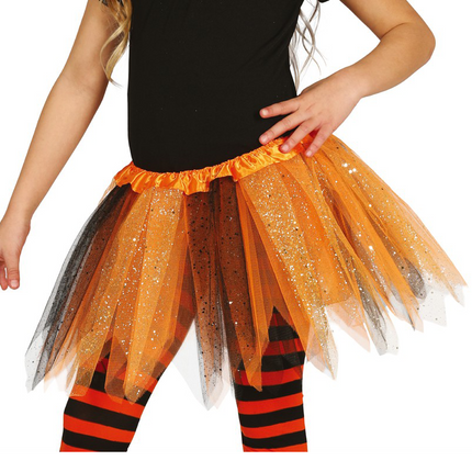 Tutu Glitter Black Orange Child 31cm