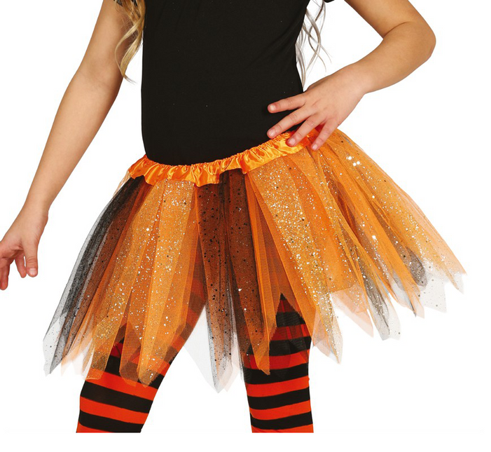 Tutu Glitter Black Orange Child 31cm