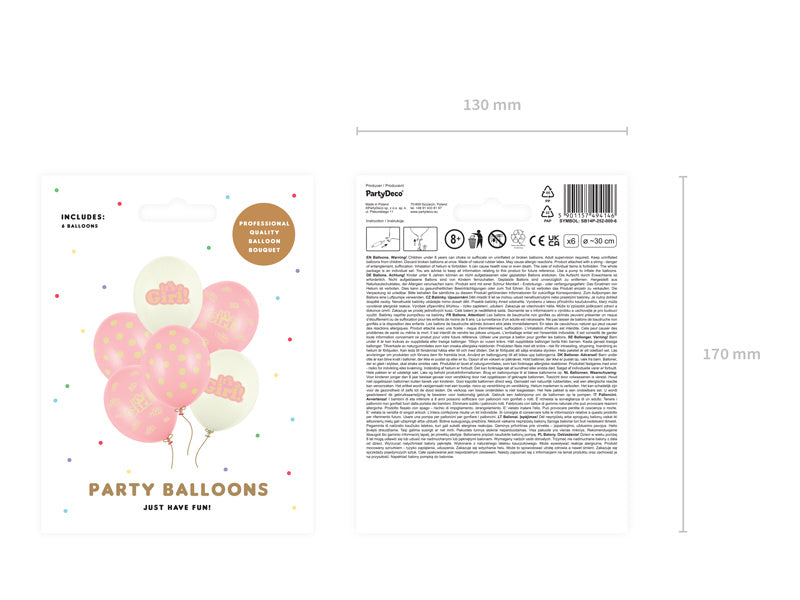 Balony It's A Girl 30cm 6szt.