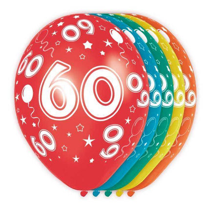 Balony 60 lat metalowe 30cm 5szt