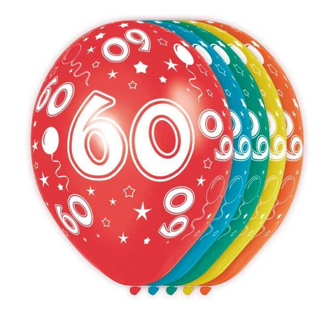 Balony 60 lat metalowe 30cm 5szt