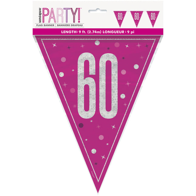 60 Years Garland Pink 2,5 m